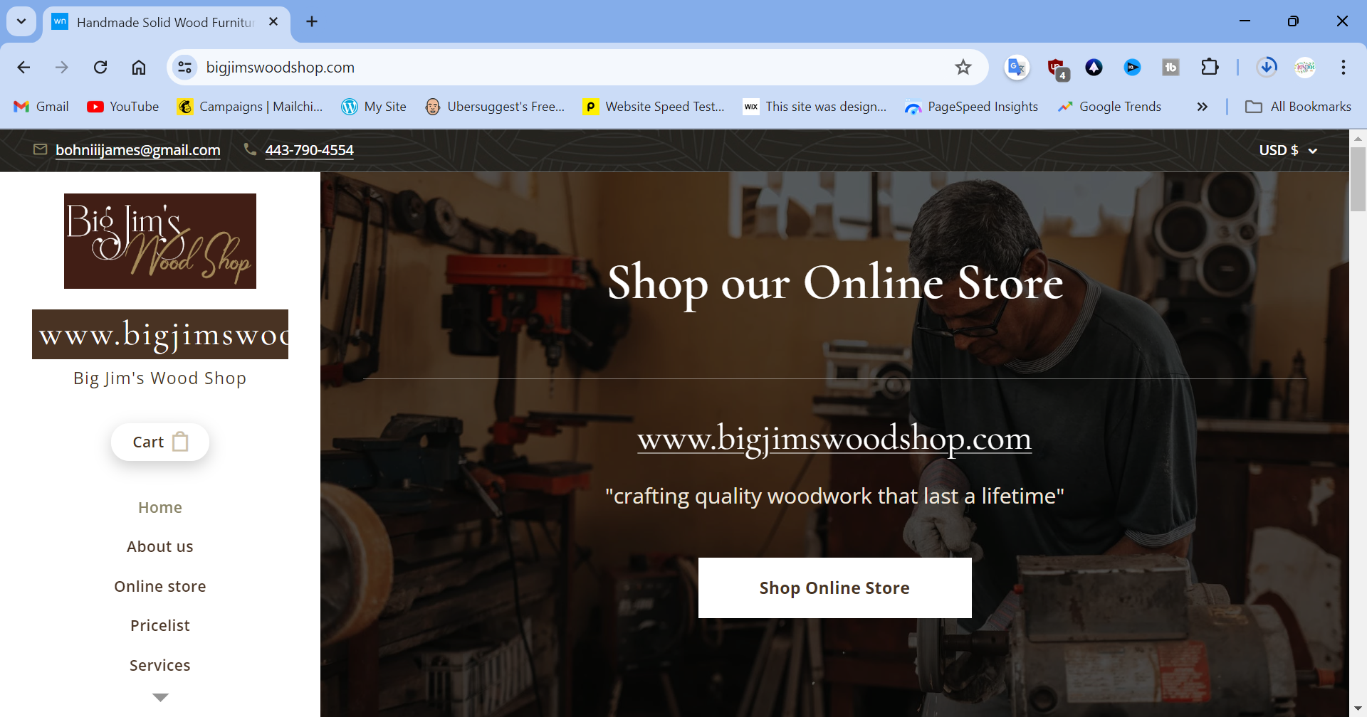 bigjimswoodshop website seo